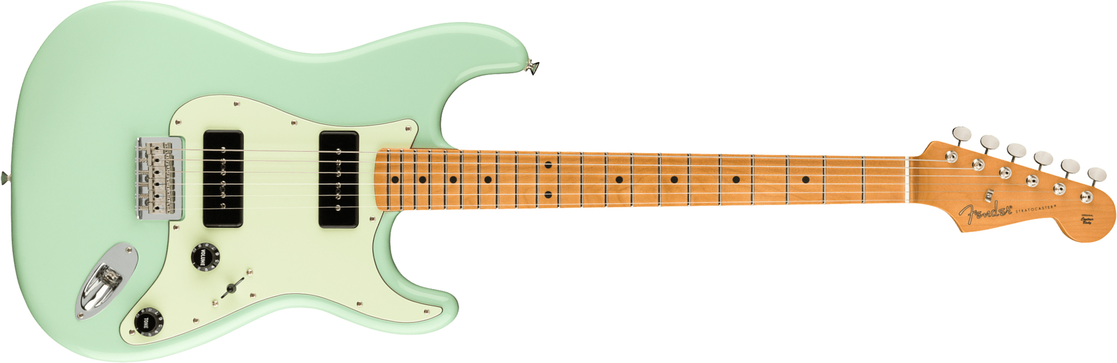 Fender Strat Noventa Mex Ss Ht Mn +housse - Surf Green - E-Gitarre in Str-Form - Main picture