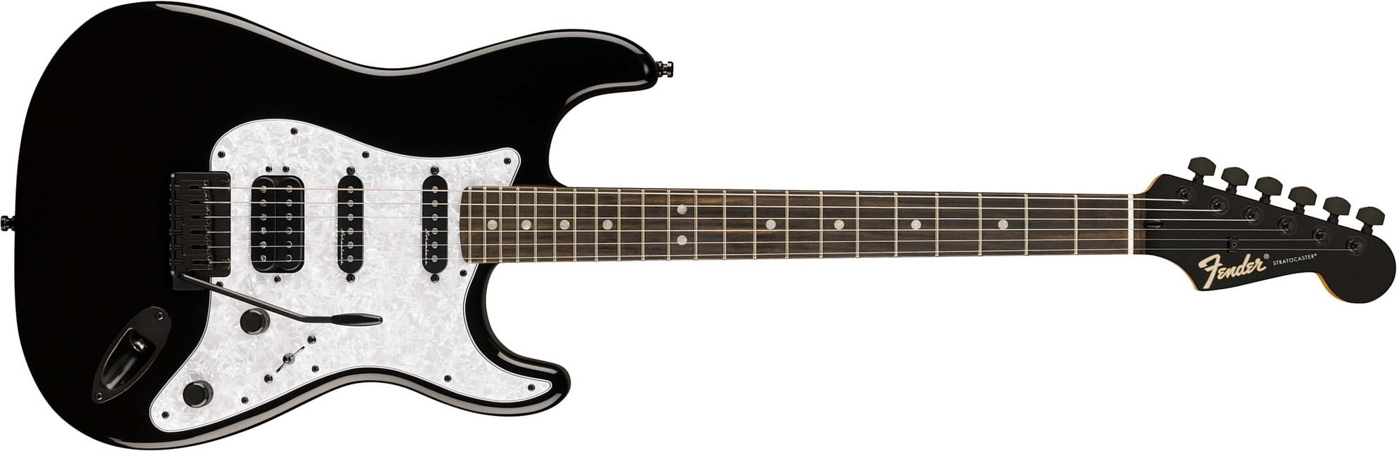 Fender Strat Player Fusion Ltd Mex Hss Trem Eb - Black - E-Gitarre in Str-Form - Main picture