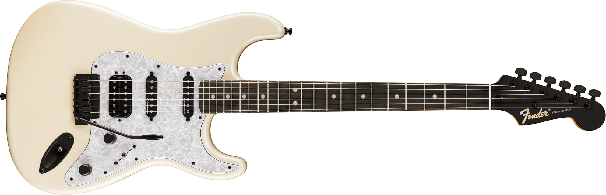 Fender Strat Player Fusion Ltd Mex Hss Trem Eb - Olympic Pearl - E-Gitarre in Str-Form - Main picture