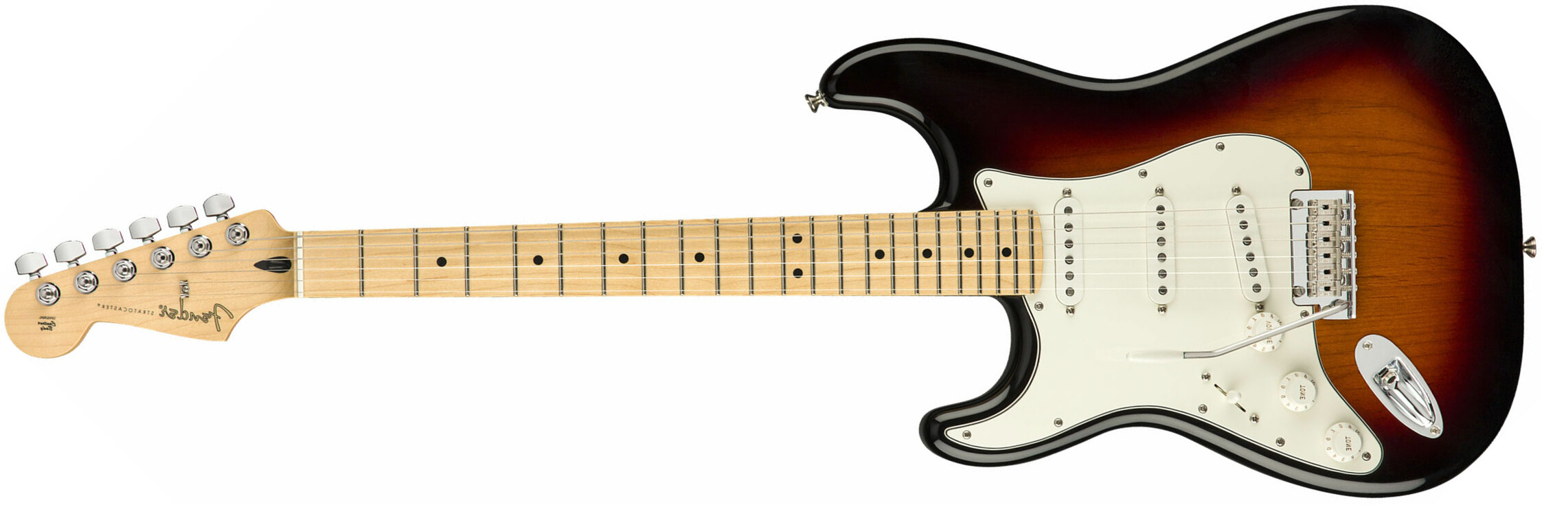 Fender Strat Player Lh Gaucher Mex Sss Mn - 3-color Sunburst - E-Gitarre für Linkshänder - Main picture