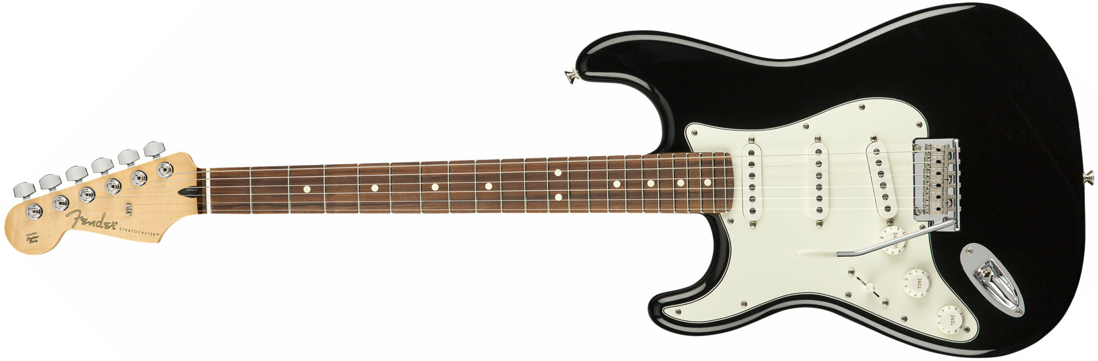 Fender Strat Player Lh Gaucher Mex Sss Pf - Black - E-Gitarre für Linkshänder - Main picture