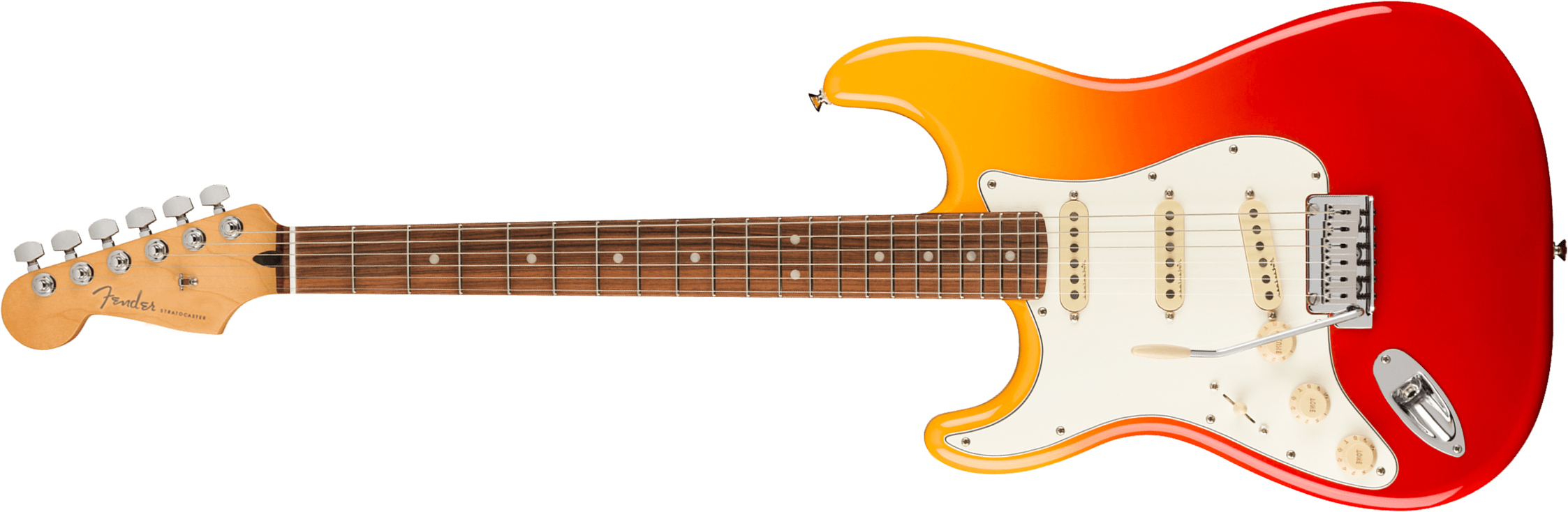 Fender Strat Player Plus Lh Gaucher Mex 3s Trem Pf - Tequila Sunrise - E-Gitarre für Linkshänder - Main picture