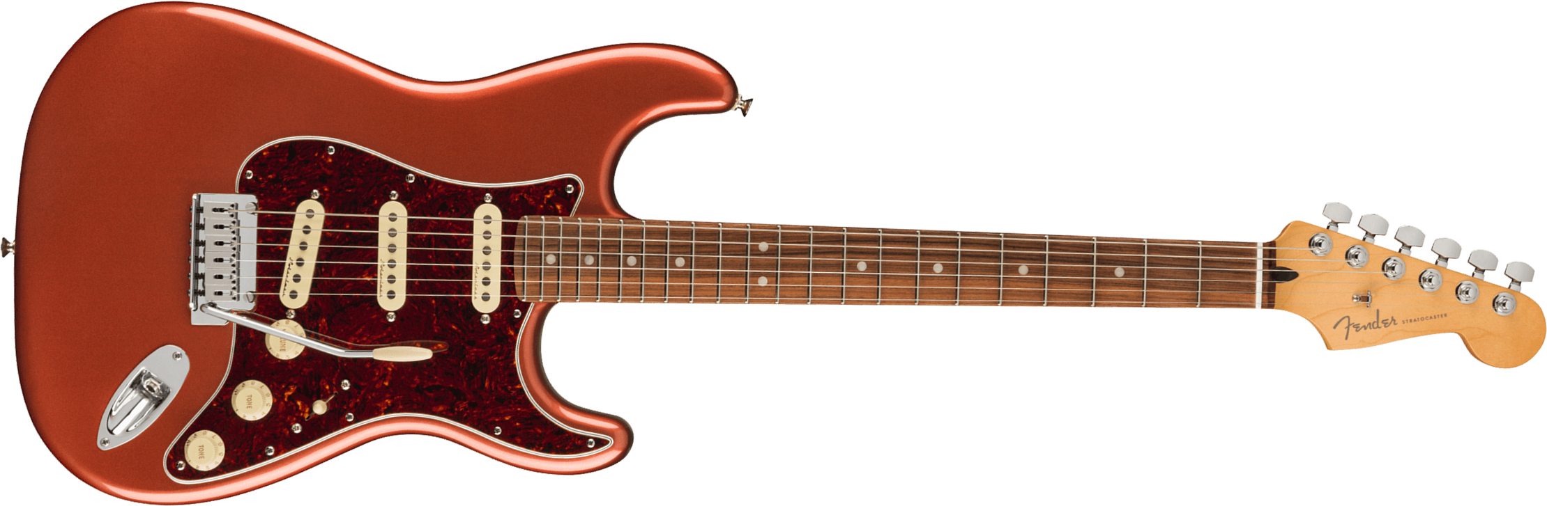 Fender Strat Player Plus Mex 3s Trem Pf - Aged Candy Apple Red - E-Gitarre in Str-Form - Main picture