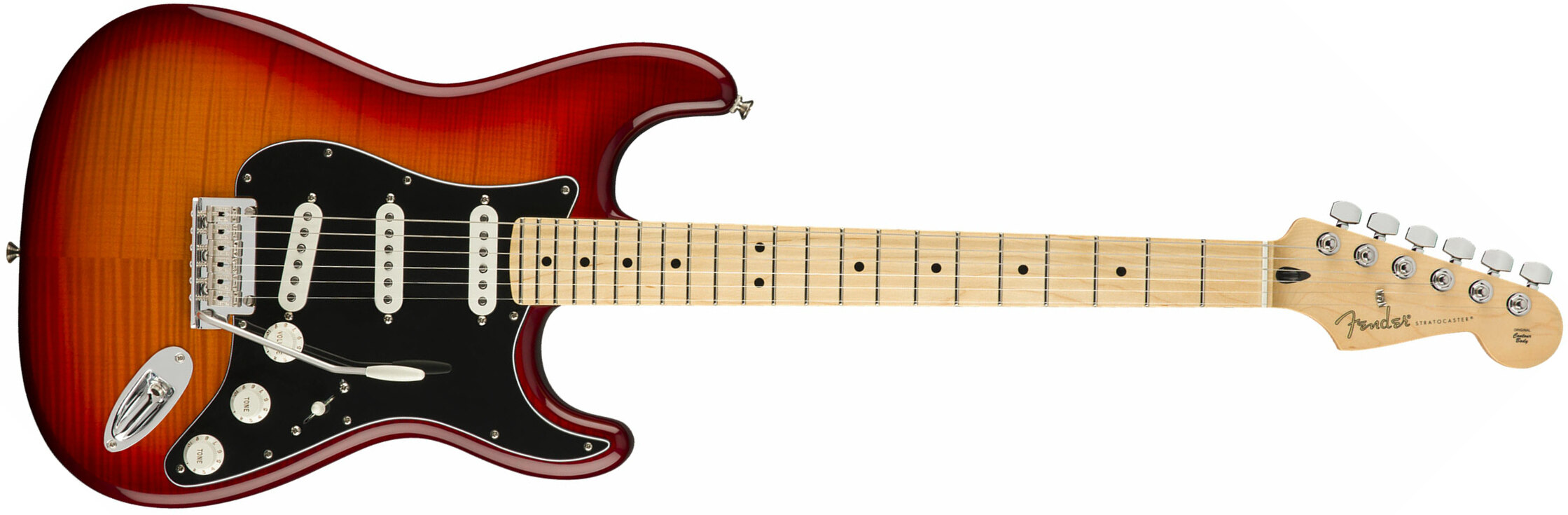 Fender Strat Player Plus Top Mex 3s Mn - Aged Cherry Burst - E-Gitarre in Str-Form - Main picture