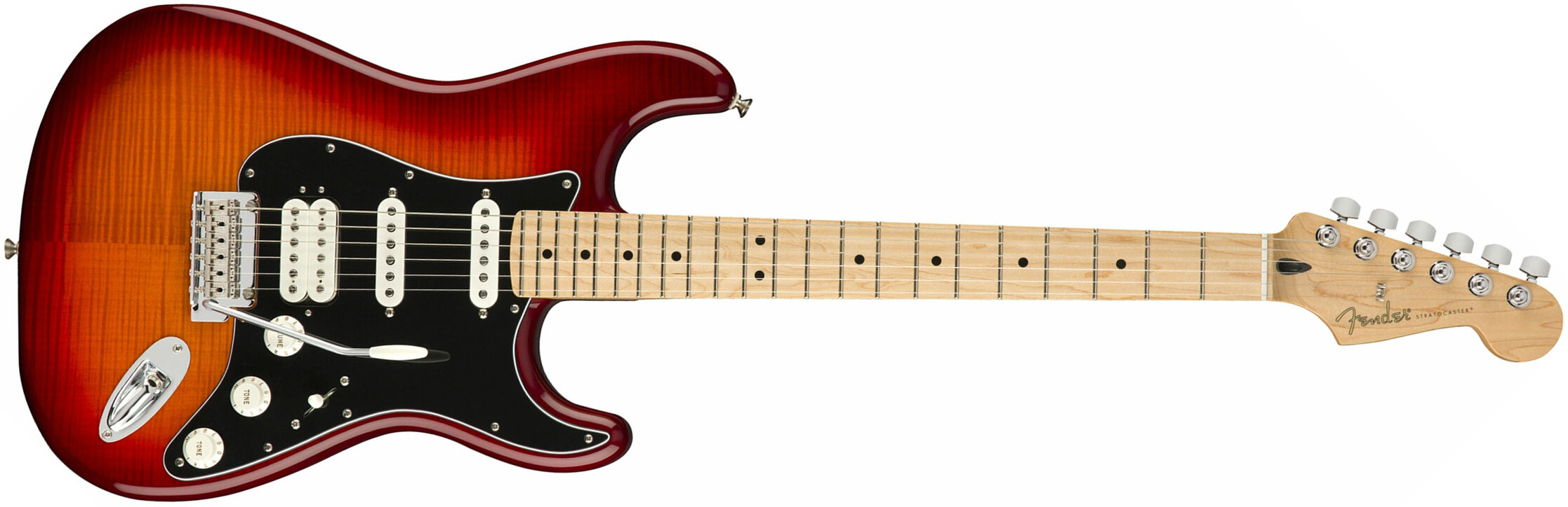 Fender Strat Player Plus Top Mex Hss Mn - Aged Cherry Burst - E-Gitarre in Str-Form - Main picture