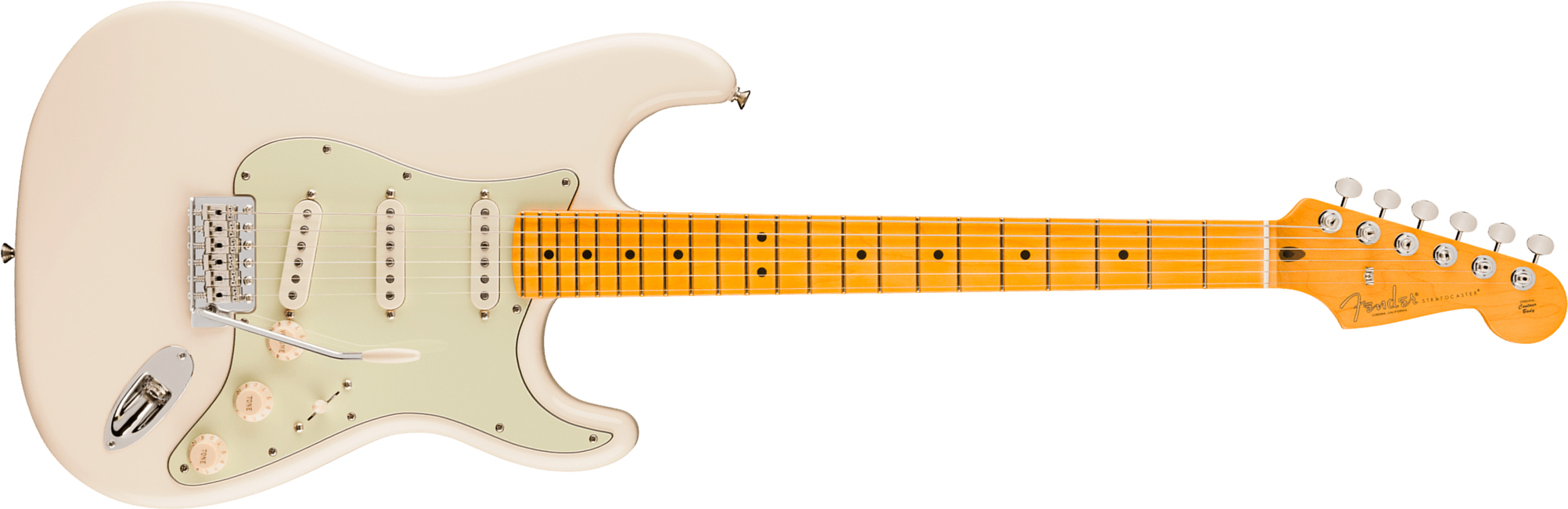 Fender Strat Silent System American Pro. Classic Ltd 3s Trem Mn - Olympic White - E-Gitarre in Str-Form - Main picture