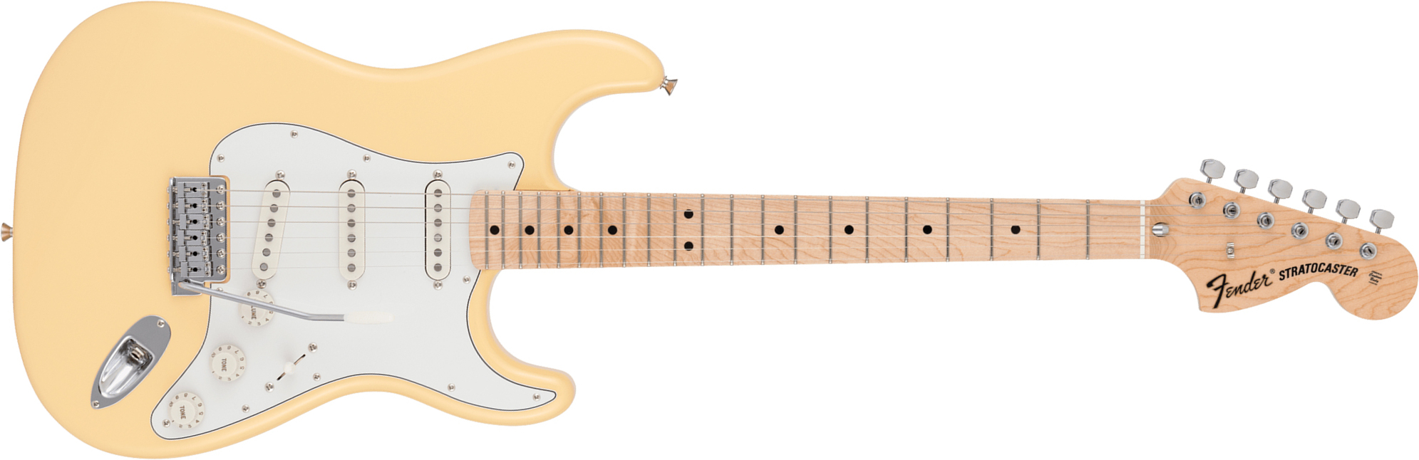 Fender Strat Traditional 70s Mij Ltd Jap 3s Trem Mn - Vintage White - E-Gitarre in Str-Form - Main picture