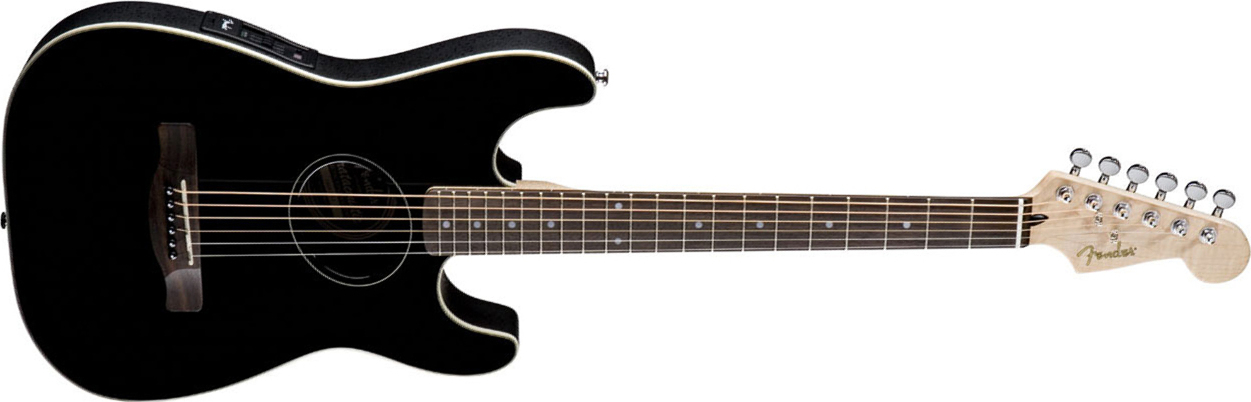 Fender Stratacoustic Standard (rw) - Black Gloss - Western-Reisegitarre - Main picture