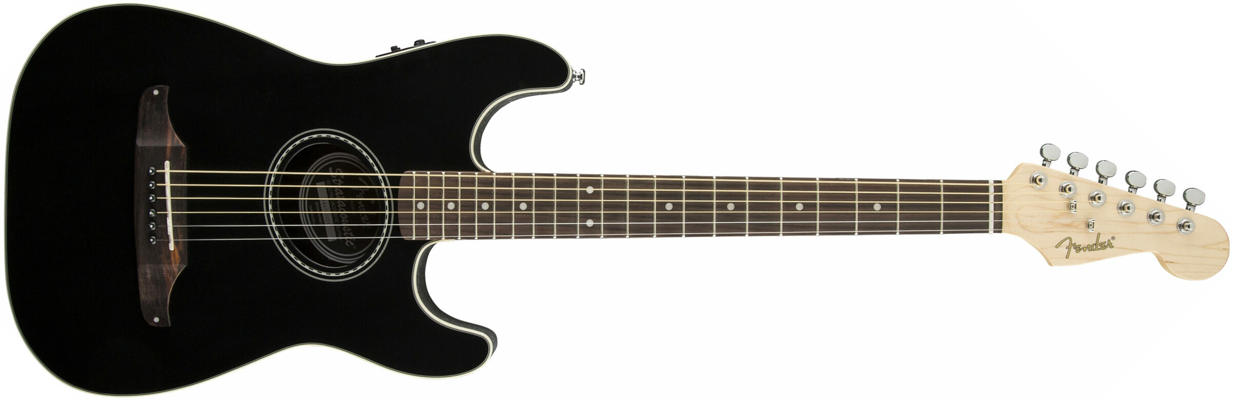 Fender Stratacoustic Standard (wal) - Black - Westerngitarre & electro - Main picture