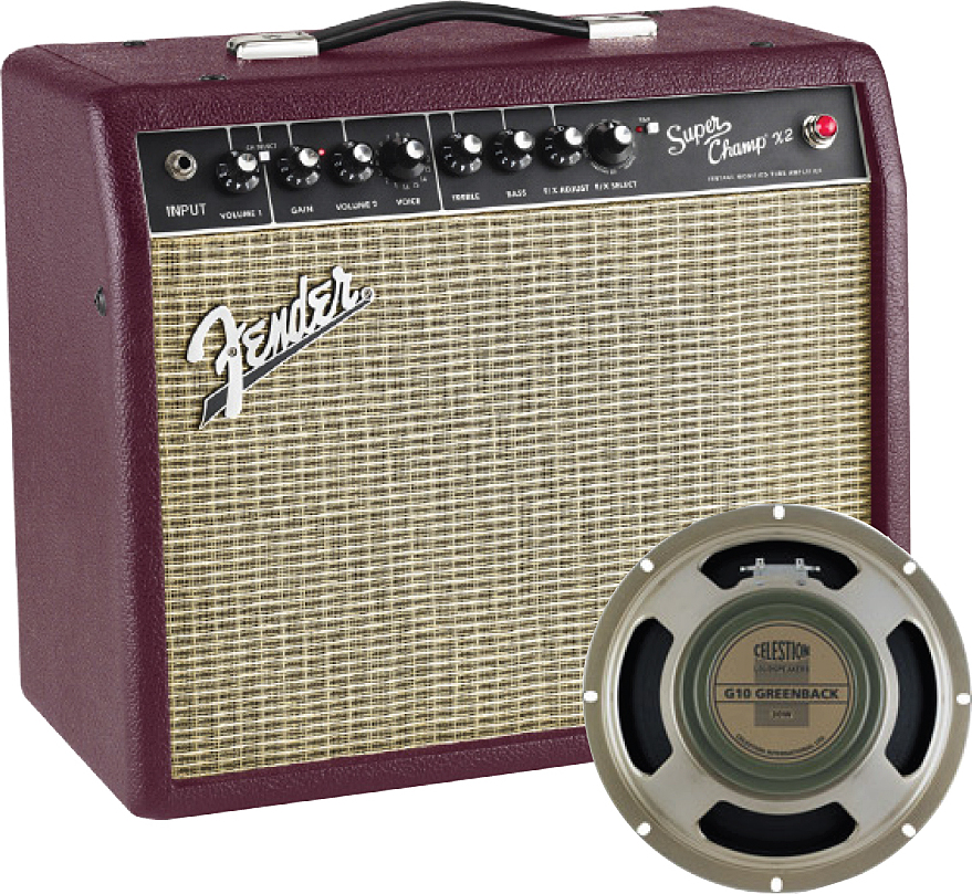 Fender Super Champ X2 Fsr 2014 Cabernet.blues 15w 1x10 Celestion Greenback Wine.red - Combo für E-Gitarre - Main picture