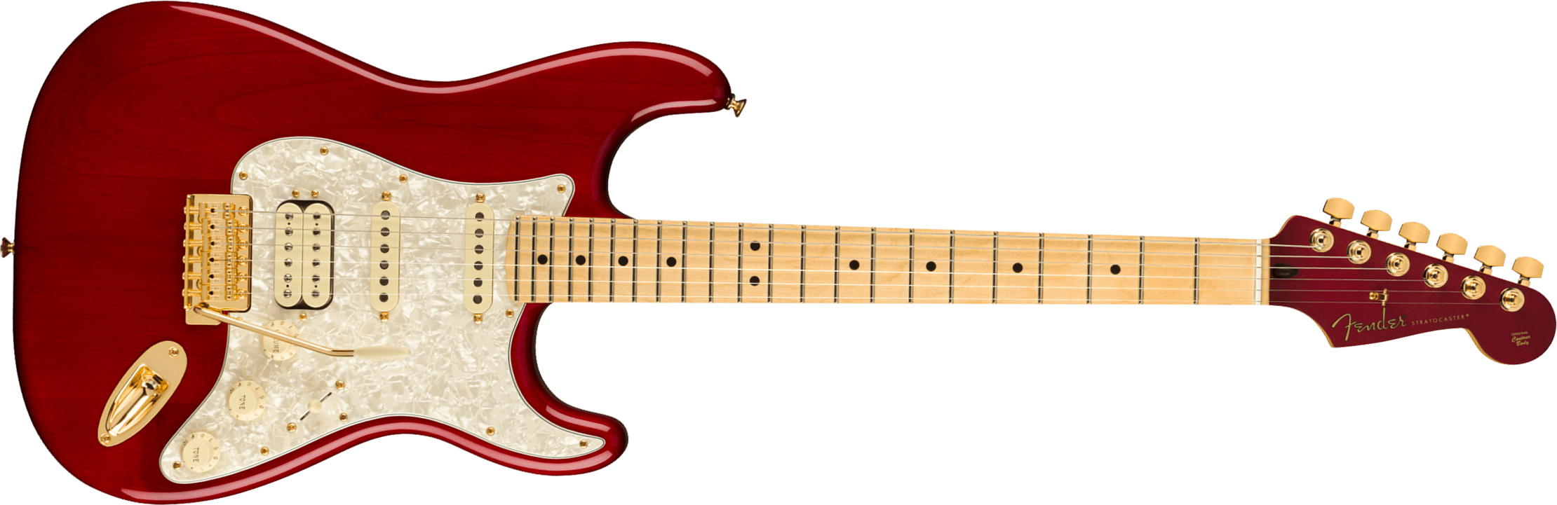 Fender Tash Sultana Strat Signature Mex Hss Mn - Transparent Cherry - E-Gitarre in Str-Form - Main picture