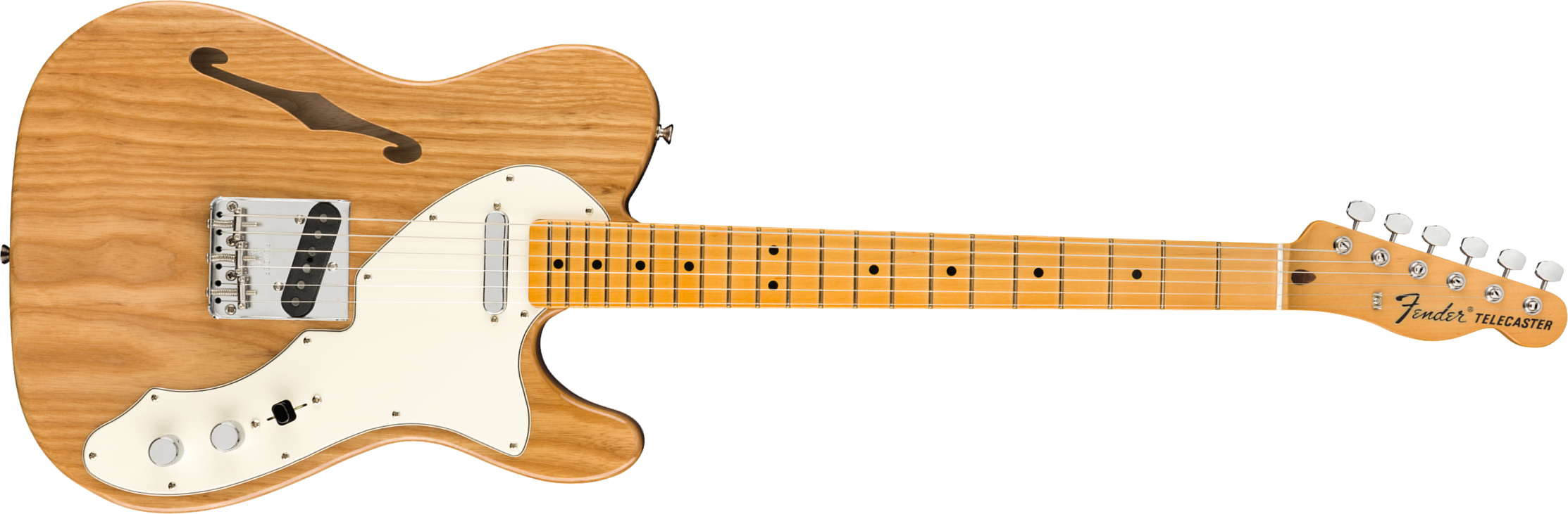 Fender Tele 60s Thinline American Original Usa Ss Mn - Aged Natural - Semi-Hollow E-Gitarre - Main picture