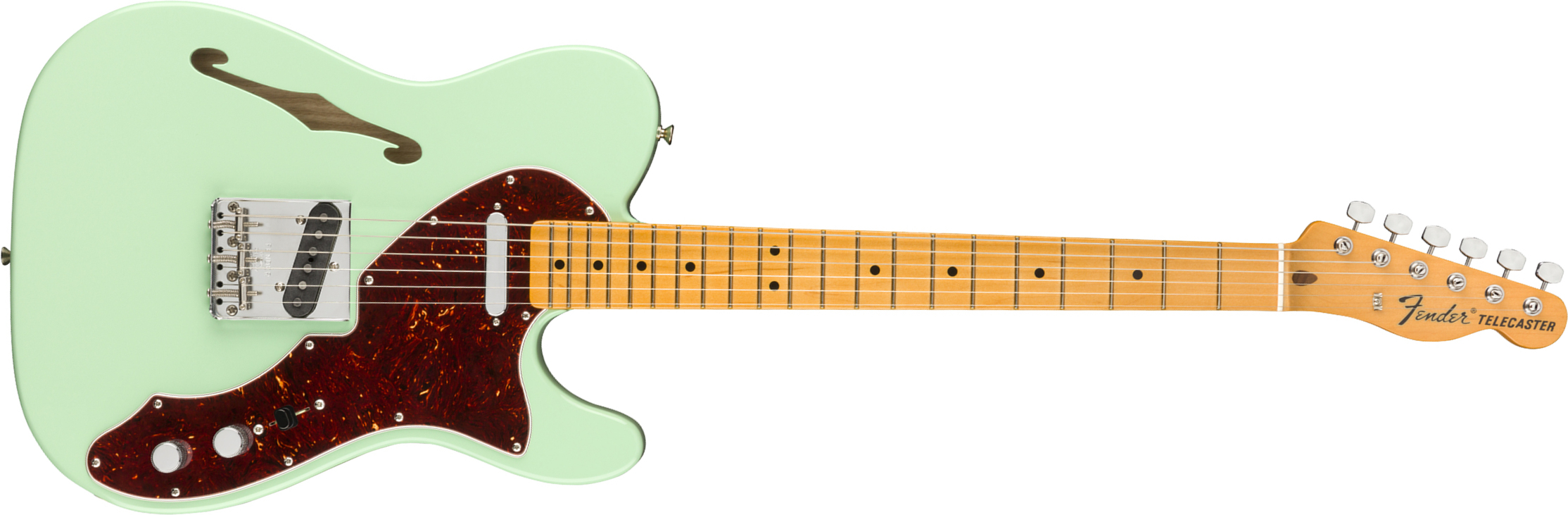 Fender Tele 60s Thinline American Original Usa Ss Mn - Surf Green - E-Gitarre in Teleform - Main picture
