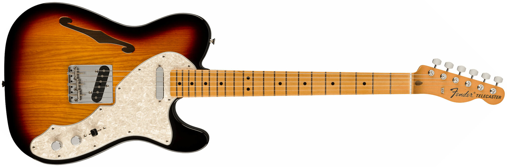 Fender Tele 60s Thinline Vintera 2 Mex 2s Ht Mn - 3-color Sunburst - Semi-Hollow E-Gitarre - Main picture