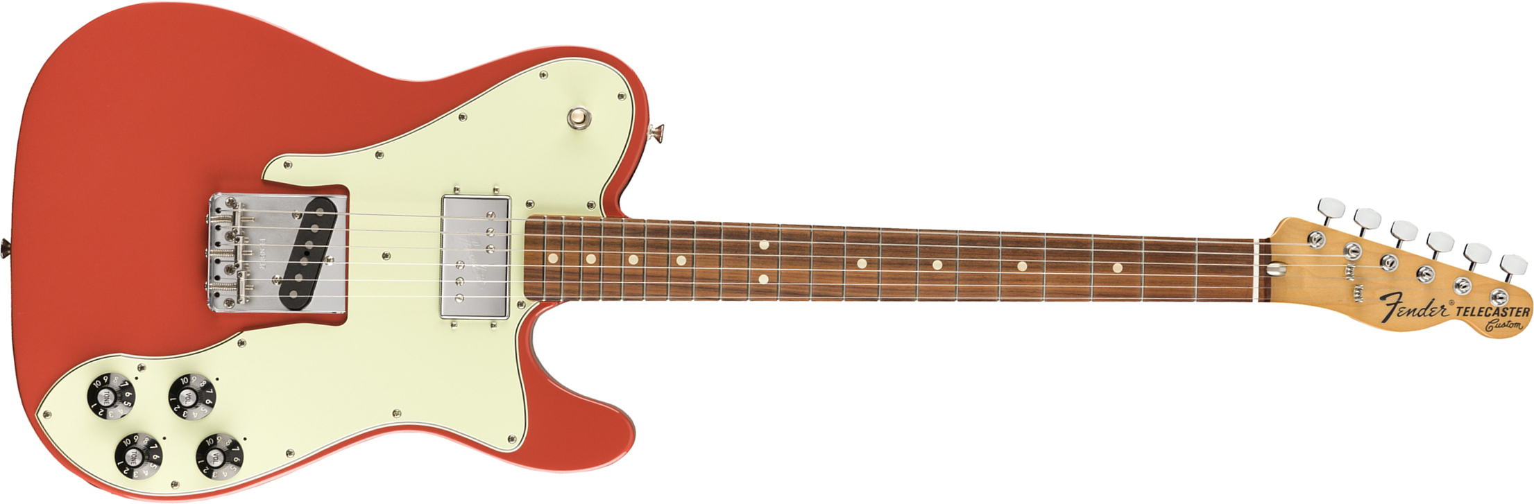 Fender Tele 70s Custom Vintera Vintage Mex Hh Pf - Fiesta Red - E-Gitarre in Teleform - Main picture
