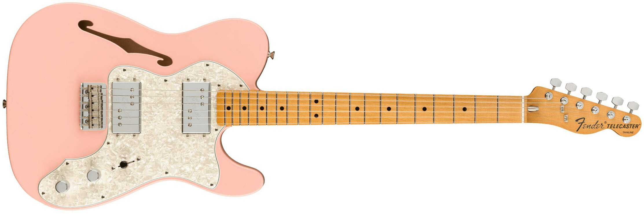 Fender Tele 70s Thinline Vintera Vintage Fsr Ltd Mex Hh Ht Mn - Shell Pink - E-Gitarre in Teleform - Main picture