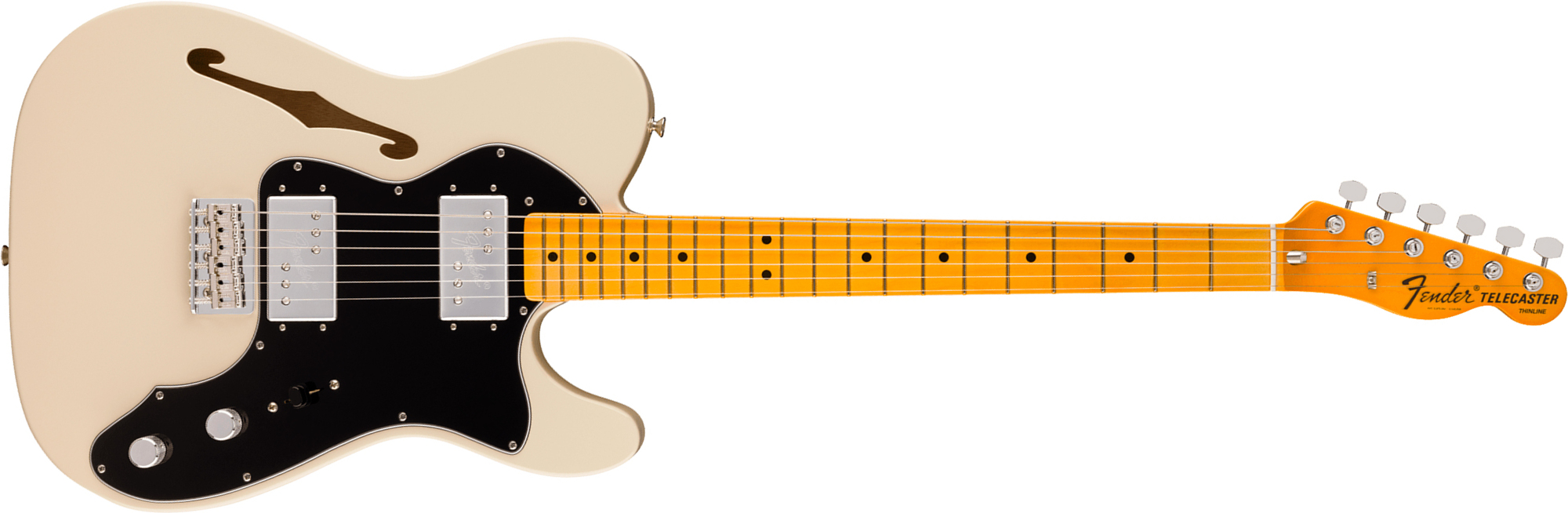 Fender Tele 72 Thinline American Vintage Ii Ltd 2h Ht Mn - Olympic White - E-Gitarre in Teleform - Main picture