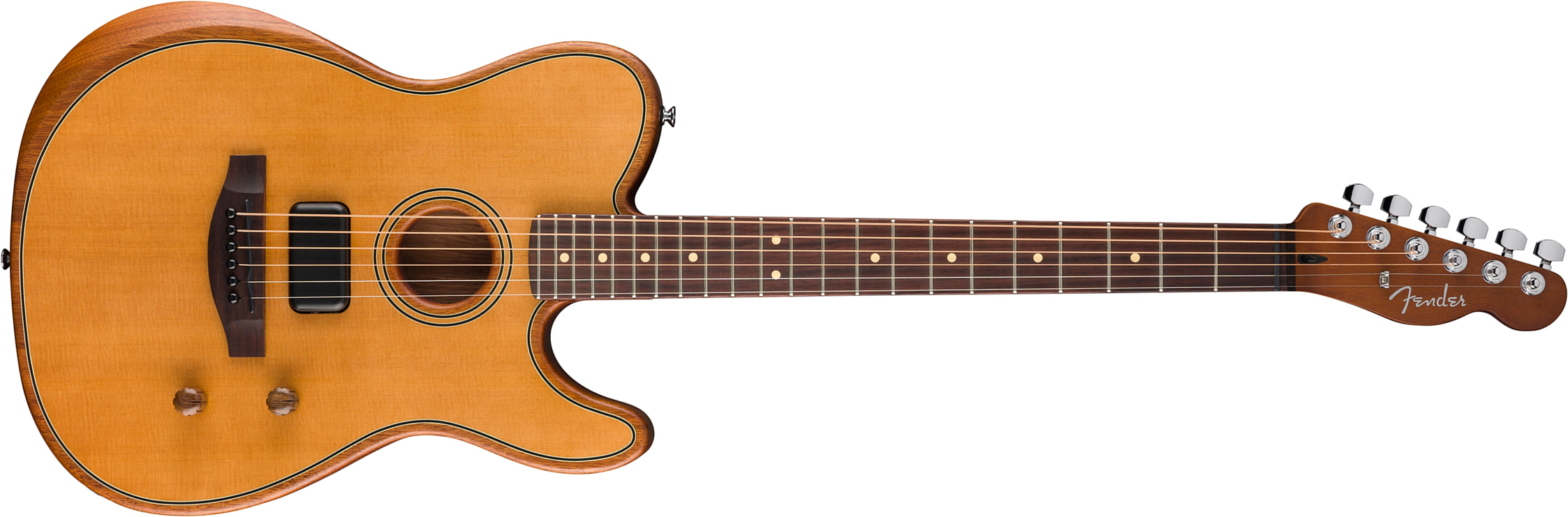 Fender Tele Acoustasonic Standard Ind Epicea Nyatoh Rw - Aged Natural - Folk-Gitarre - Main picture