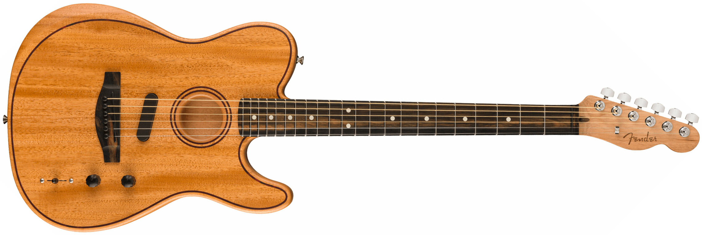 Fender Tele American Acoustasonic All Mahogany Usa Tout Acajou Eb - Natural - Elektroakustische Gitarre - Main picture