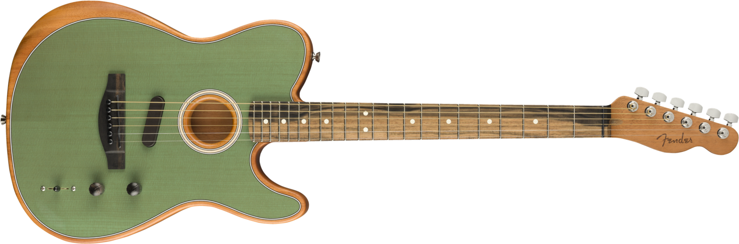 Fender Tele American Acoustasonic Usa Eb - Surf Green - Westerngitarre & electro - Main picture