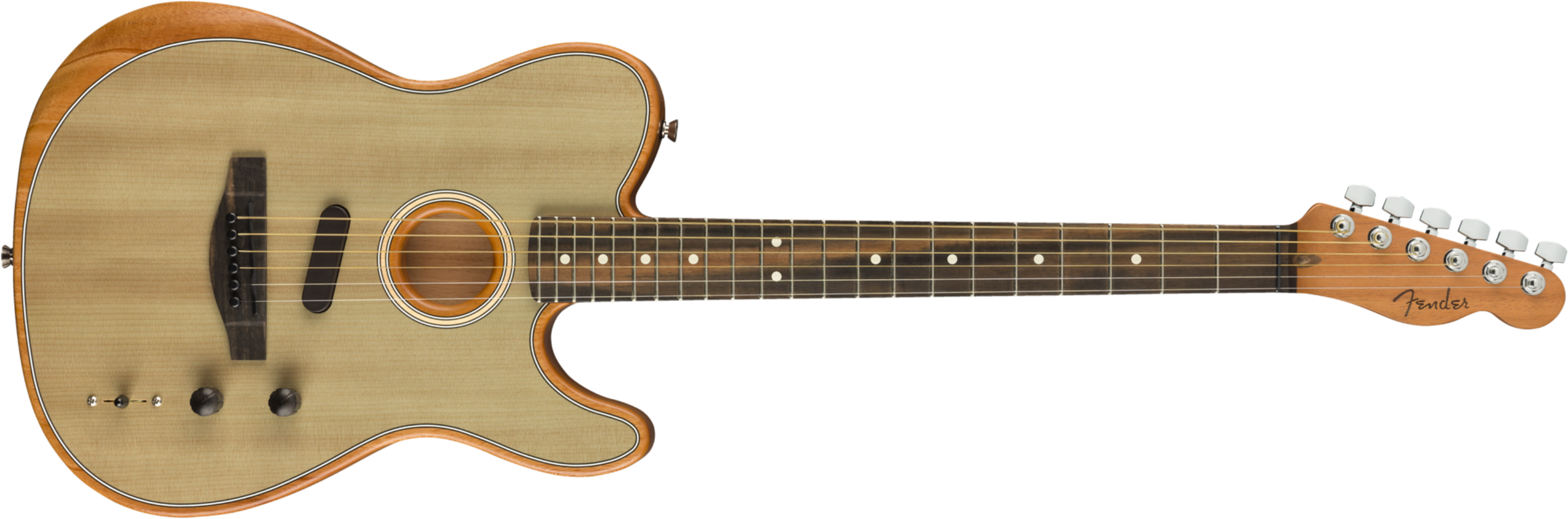 Fender Tele American Acoustasonic Usa Eb - Sonic Gray - Elektroakustische Gitarre - Main picture