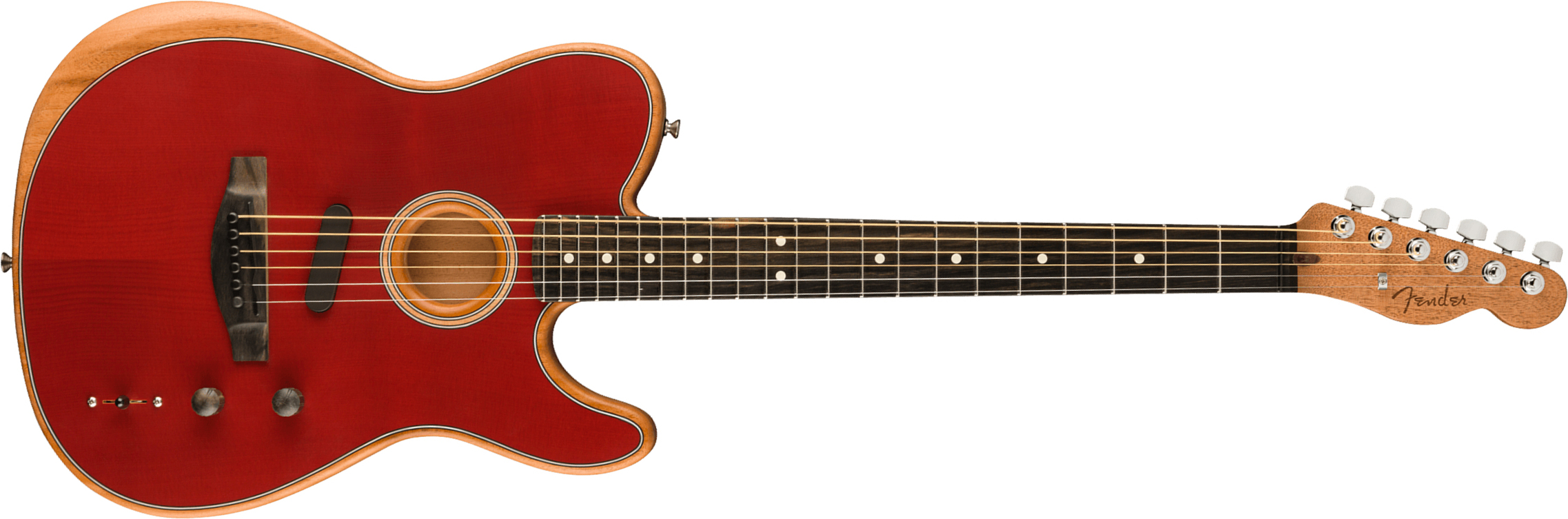 Fender Tele American Acoustasonic Usa Eb - Crimson Red - Elektroakustische Gitarre - Main picture