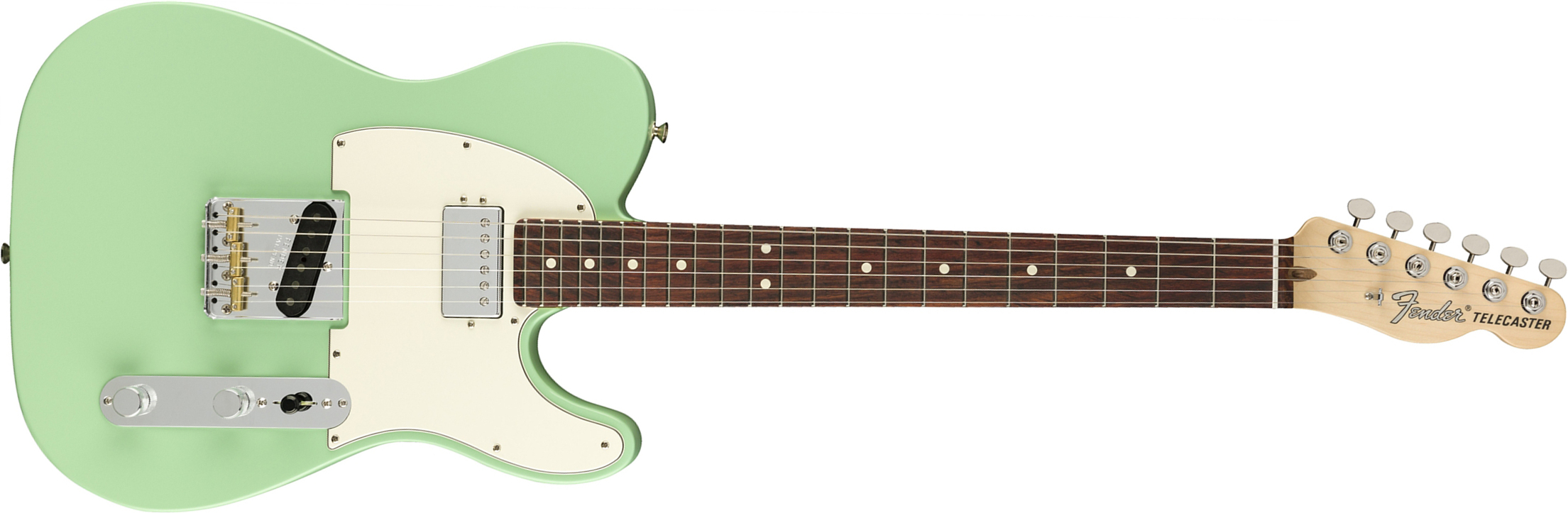 Fender Tele American Performer Hum Usa Sh Rw - Satin Surf Green - E-Gitarre in Teleform - Main picture