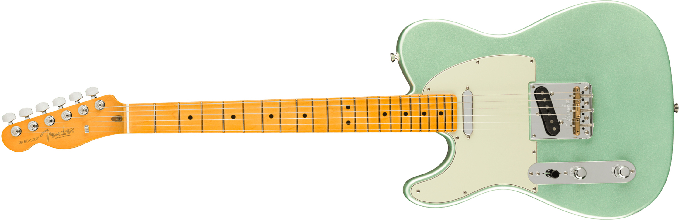 Fender Tele American Professional Ii Lh Gaucher Usa Mn - Mystic Surf Green - E-Gitarre für Linkshänder - Main picture
