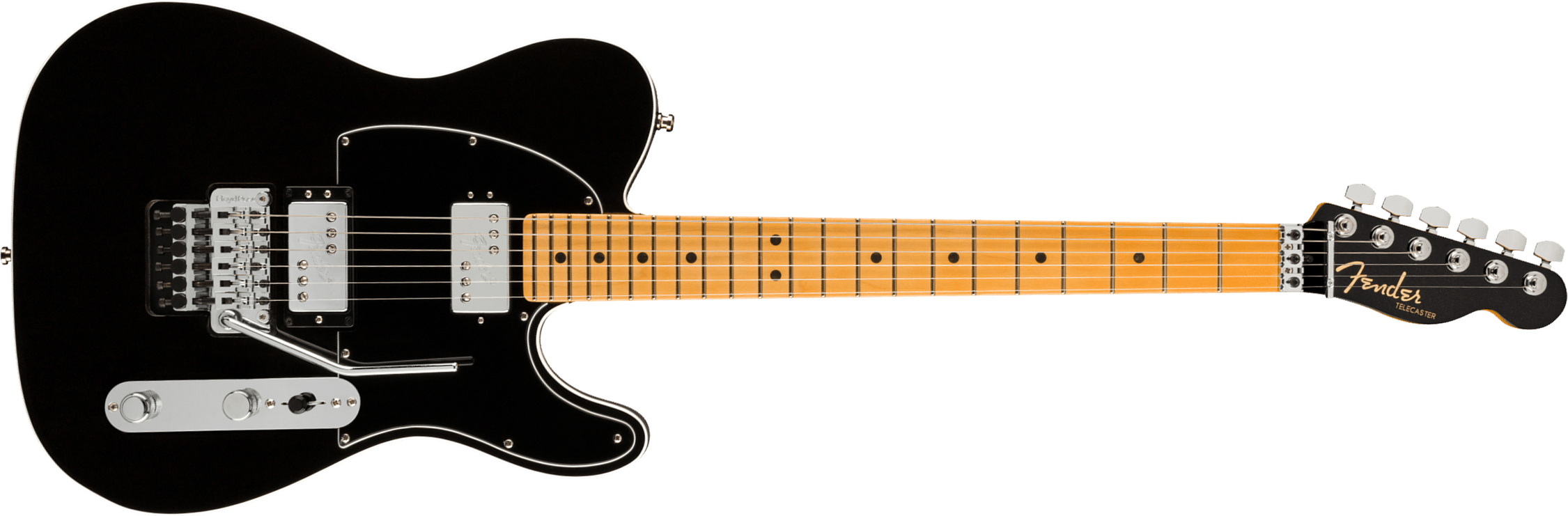 Fender Tele American Ultra Luxe Hh Floyd Rose Usa Fr Mn +etui - Mystic Black - E-Gitarre in Teleform - Main picture