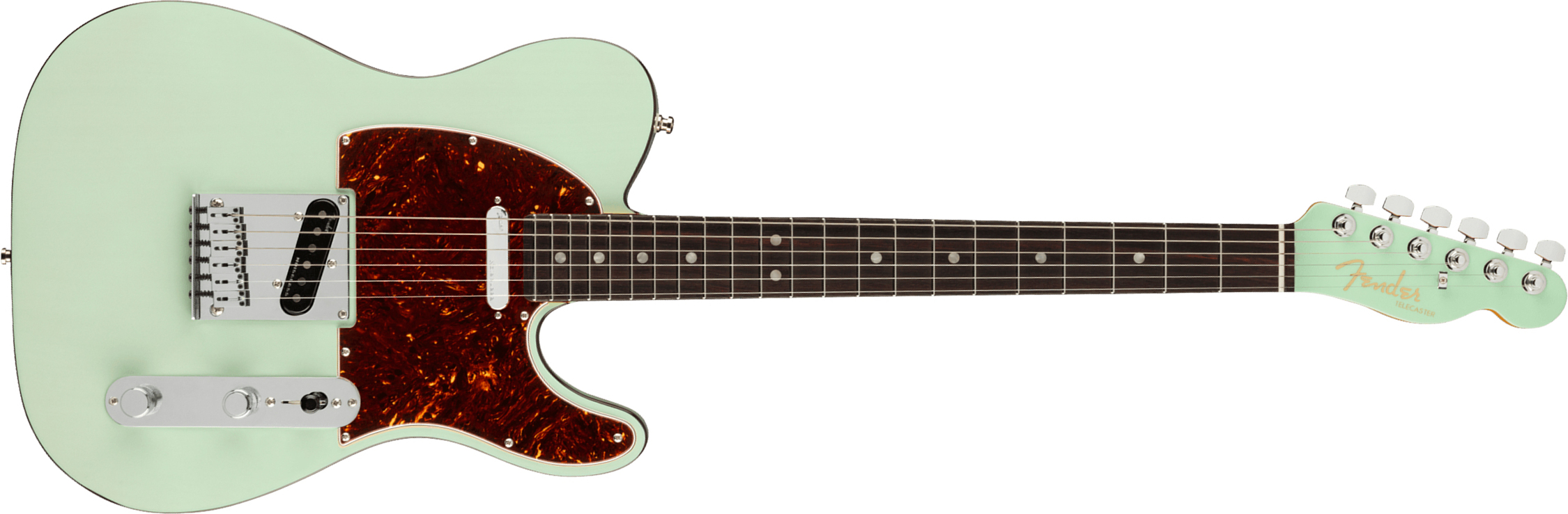 Fender Tele American Ultra Luxe Usa Rw +etui - Transparent Surf Green - E-Gitarre in Teleform - Main picture