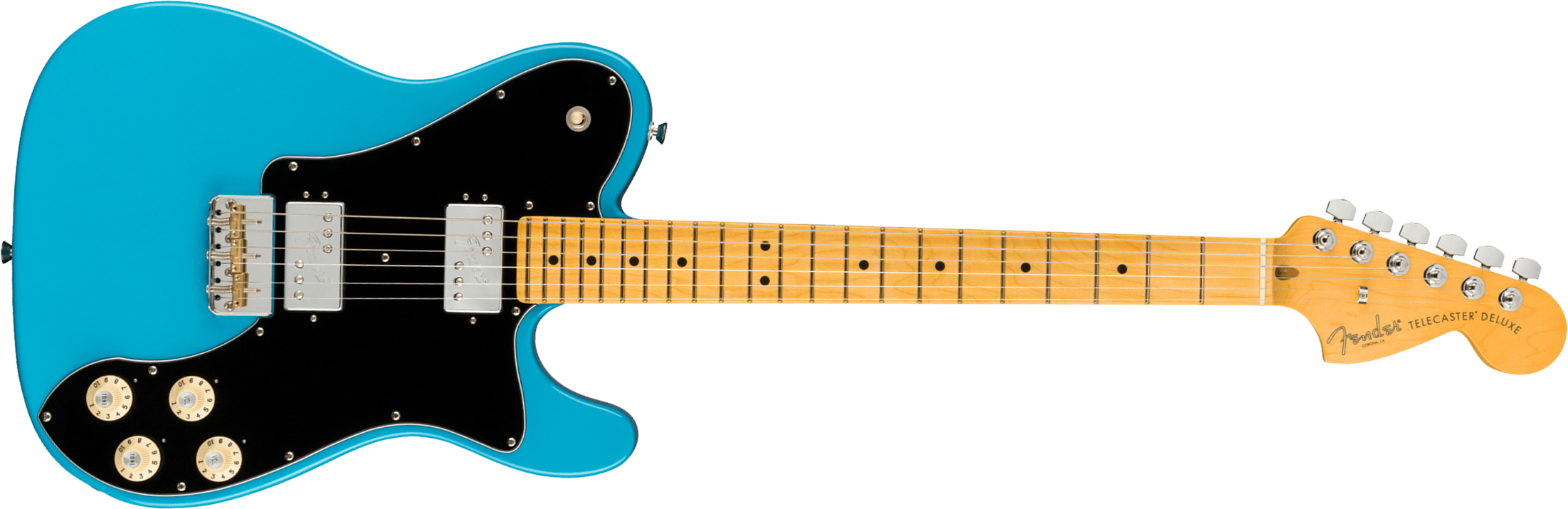 Fender Tele Deluxe American Professional Ii Usa Mn - Miami Blue - E-Gitarre in Teleform - Main picture
