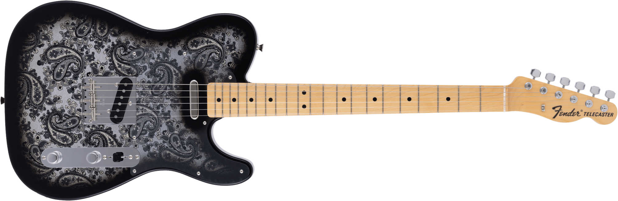 Fender Tele Ltd Jap 2s Ht Mn - Black Paisley - E-Gitarre in Teleform - Main picture