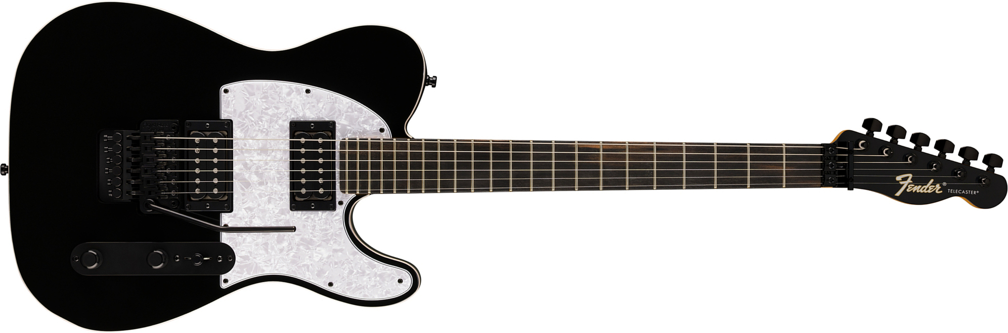 Fender Tele Player Fusion Hh Floyd Rose Ltd Mex 2h Fr Eb - Black - E-Gitarre in Teleform - Main picture