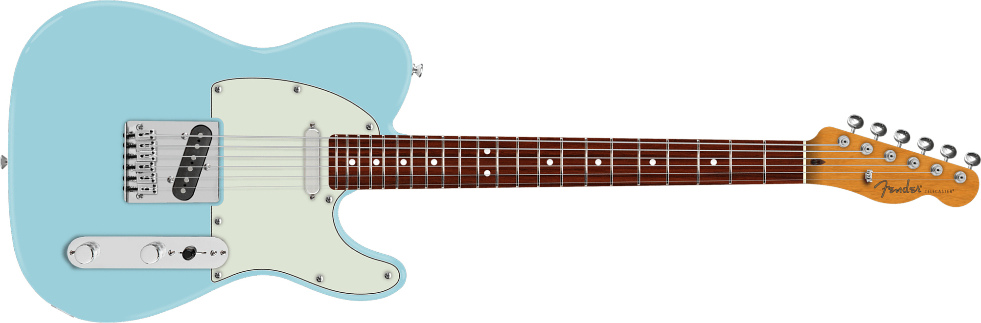 Fender Tele Player Ii 75th Ann. Mex Ht 2s Rw - Daphne Blue - E-Gitarre in Teleform - Main picture