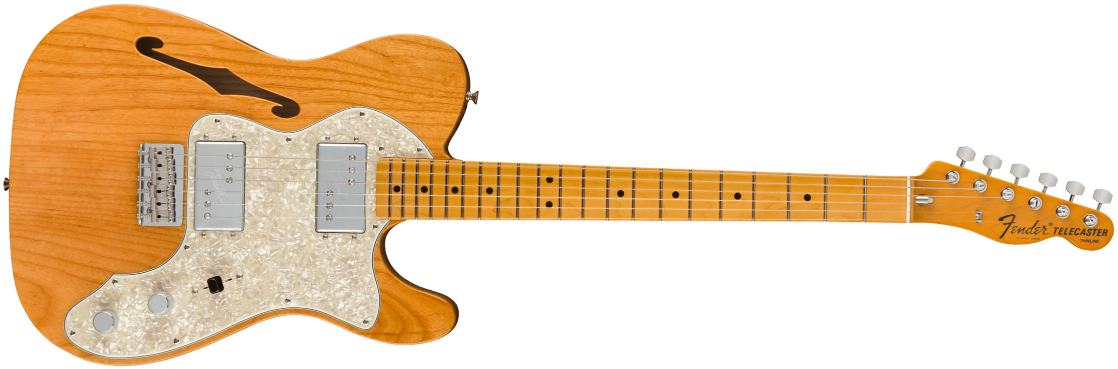 Fender Tele Thinline 1972 American Vintage Ii Usa 2h Ht Mn - Aged Natural - Semi-Hollow E-Gitarre - Main picture