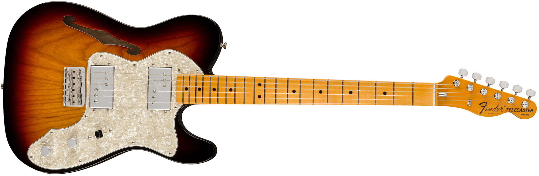 Fender Tele Thinline 1972 American Vintage Ii Usa 2h Ht Mn - 3-color Sunburst - E-Gitarre in Teleform - Main picture