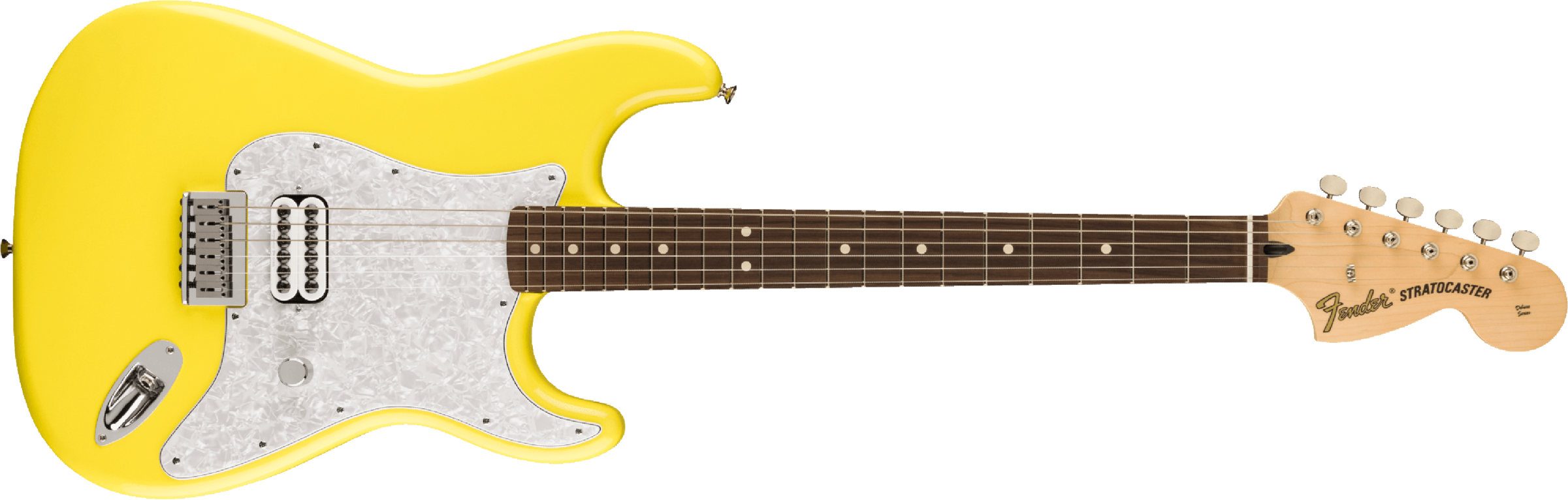 Fender Tom Delonge Ltd Mex Signature 1h Ht Rw - Graffiti Yellow - E-Gitarre in Str-Form - Main picture