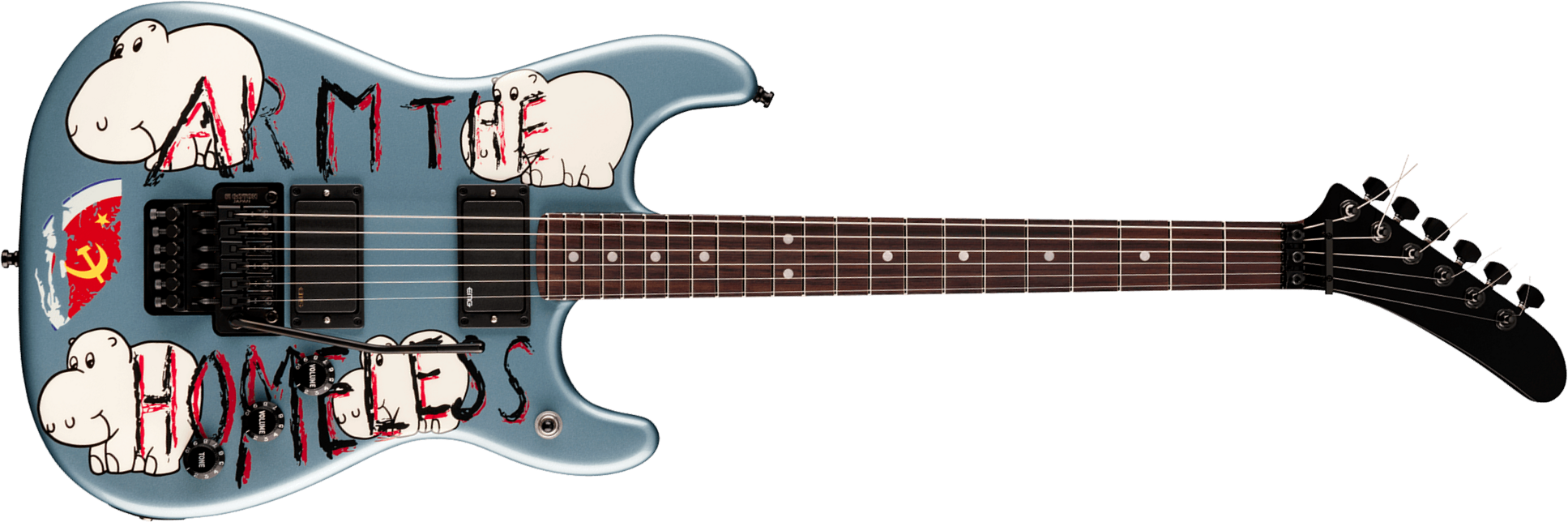 Fender Tom Morello Strat Arm The Homeless Signature 2h Emg Fr Rw - Blue Ice Metallic - Signature-E-Gitarre - Main picture