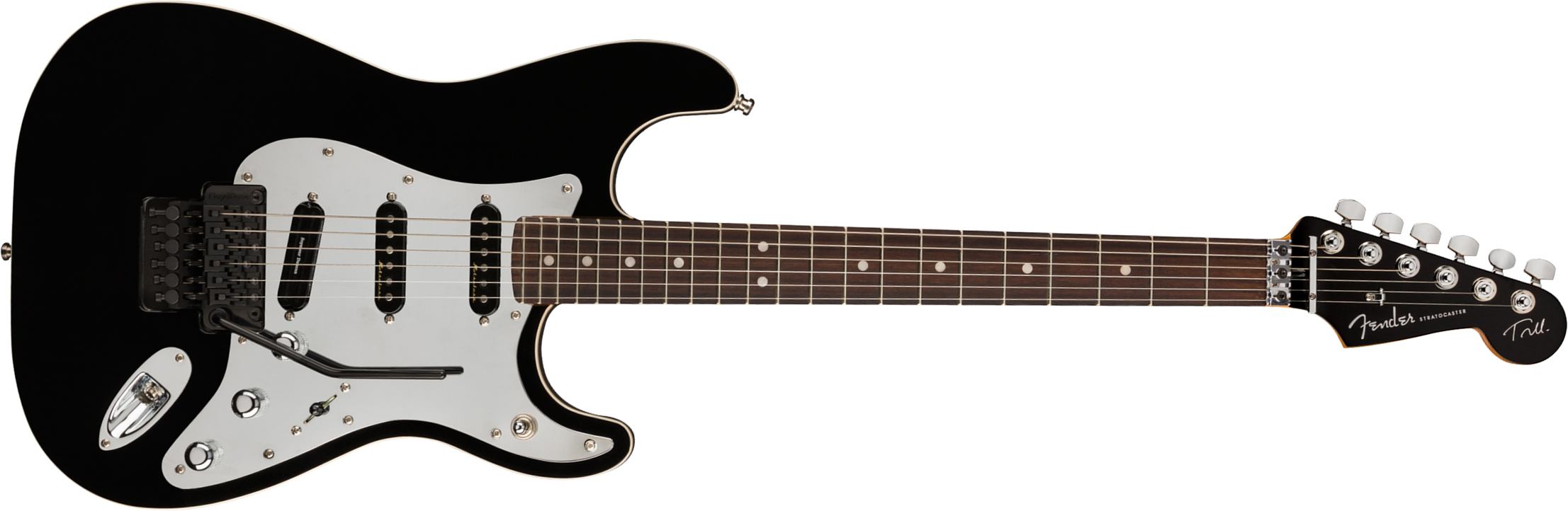 Fender Tom Morello Strat Mex Signature Hss Fr Rw - Black - E-Gitarre in Str-Form - Main picture