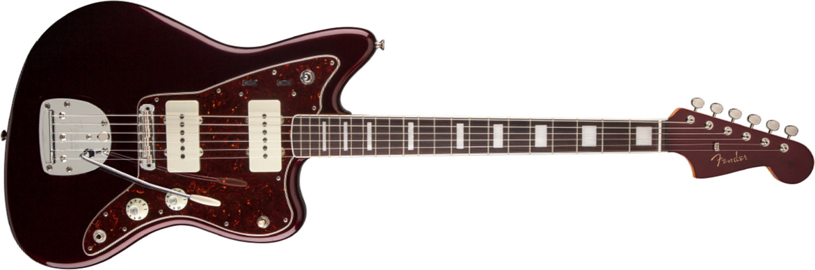 Fender Troy Van Leeuwen Jazzmaster Signature Mex Rw - Oxblood - Retro-Rock-E-Gitarre - Main picture