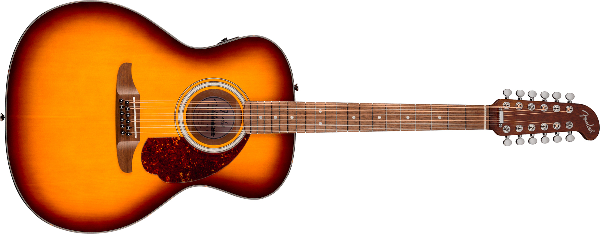 Fender Villager Deluxe E California Orchestra Om 12c Shsc Epicea Acajou Noy - Honey Sunburst - Folk-Gitarre - Main picture