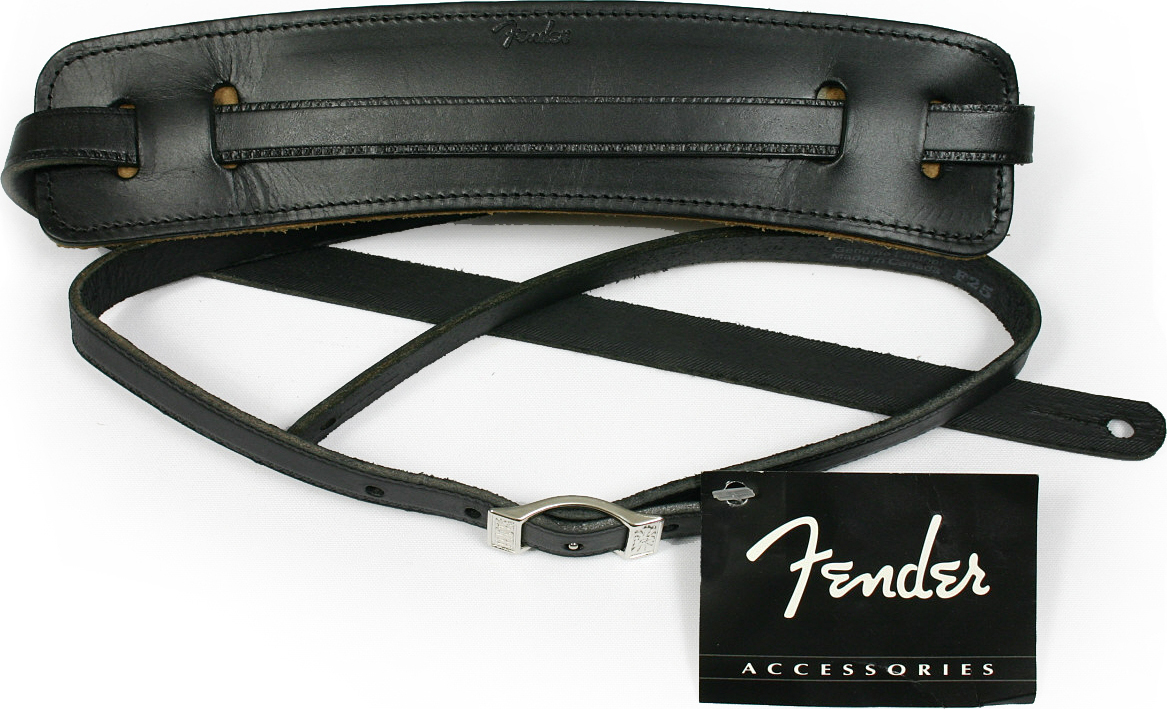 Fender Vintage Deluxe Leather Strap Black - Gitarrengurt - Main picture