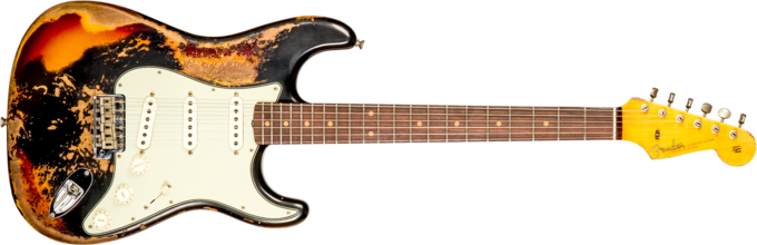 Fender Custom Shop 1959 Stratocaster #CZ576154 - Super heavy relic black o. 3-color sunburst
