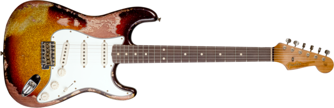Fender Custom Shop 1963 Stratocaster #R136169 - Super heavy relic sparkle 3-color sunburst 