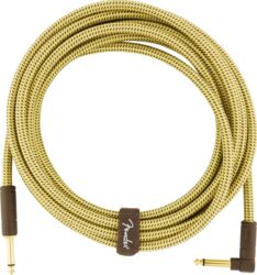 Deluxe Instrument Cable, 15ft, Straight/Angle - Tweed