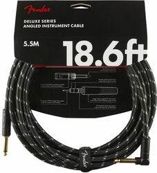 Kabel Fender Deluxe Instrument Cable, Straight/Angle, 18.6ft - Black Tweed