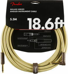 Kabel Fender Deluxe Instrument Cable, Straight/Angle, 18.6ft - Tweed