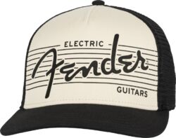 Kappe Fender ELECTRIC GUITAR HAT BLACK / CREAM - CASQUETTE - Einzigartige größe