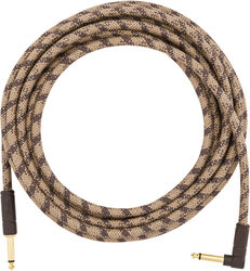 Kabel Fender Festival Pure Hemp Instrument Cable, Straight/Angle, 18.6ft - Brown Stripe