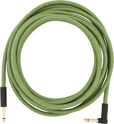 Kabel Fender Festival Pure Hemp Instrument Cable, Straight/Angle, 18.6ft - Green